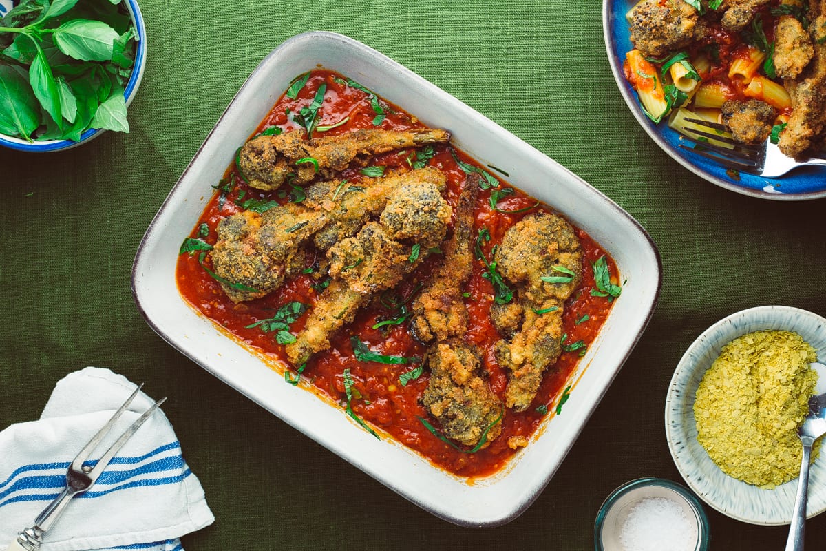 Fried Purple Broccoli Marinara