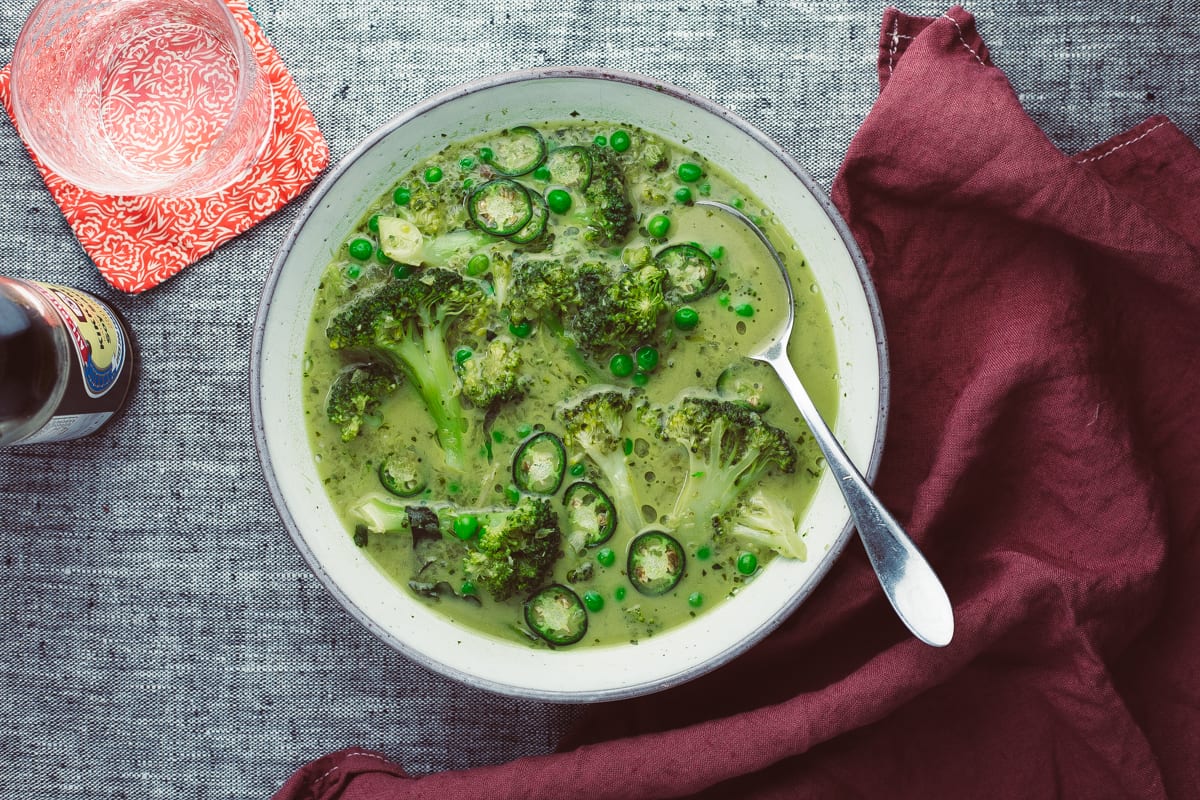 Spicy Broccoli And Pea Soup